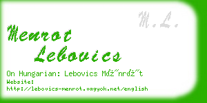 menrot lebovics business card